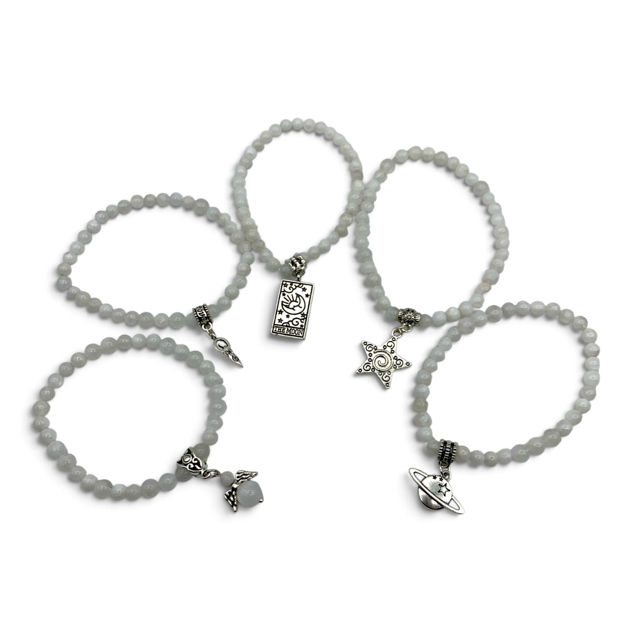 Bracelet - Moonstone Rainbow with Charm